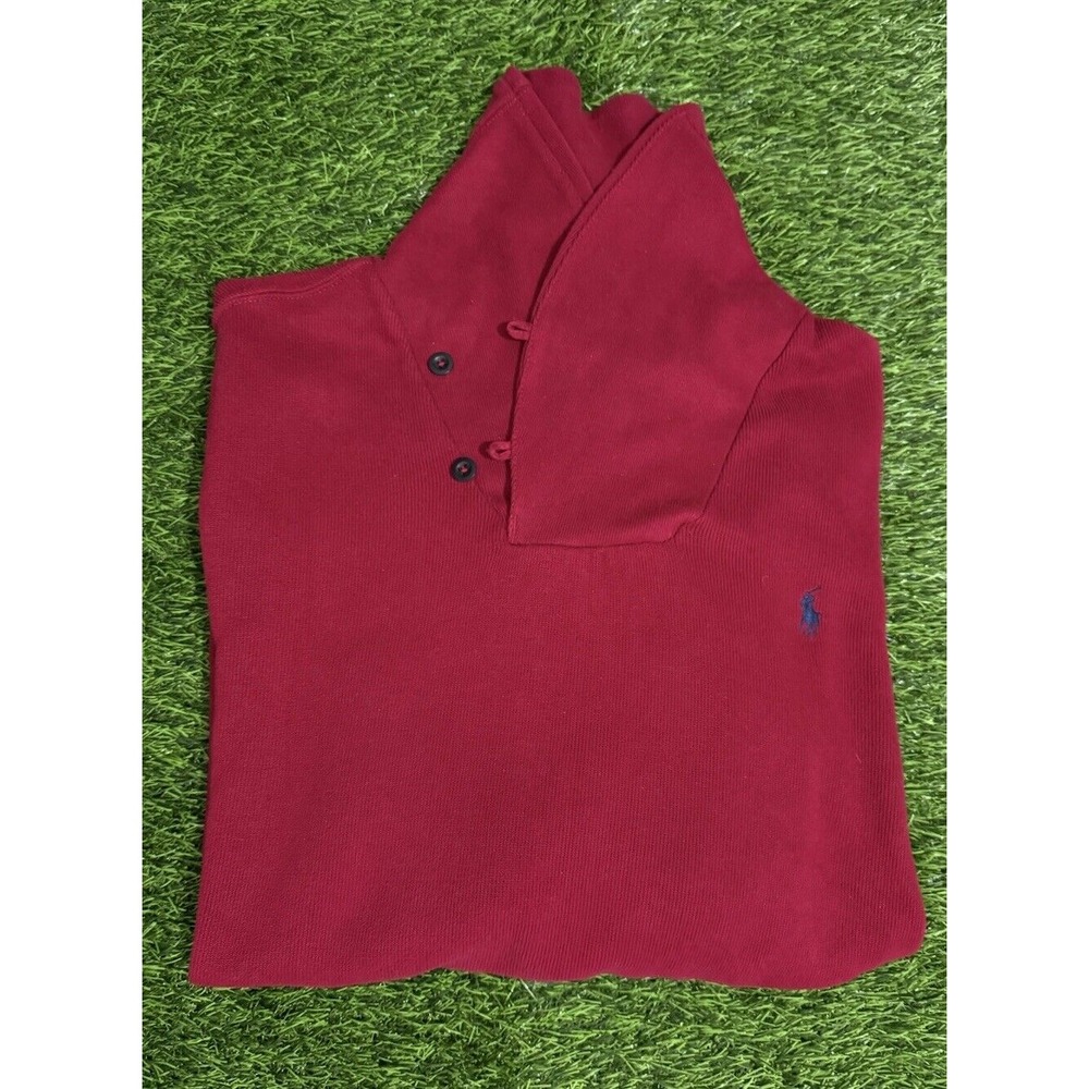 Polo Ralph‎ Lauren Sweater Mens XXL Red Shawl Collar Pullover 100% Cotton